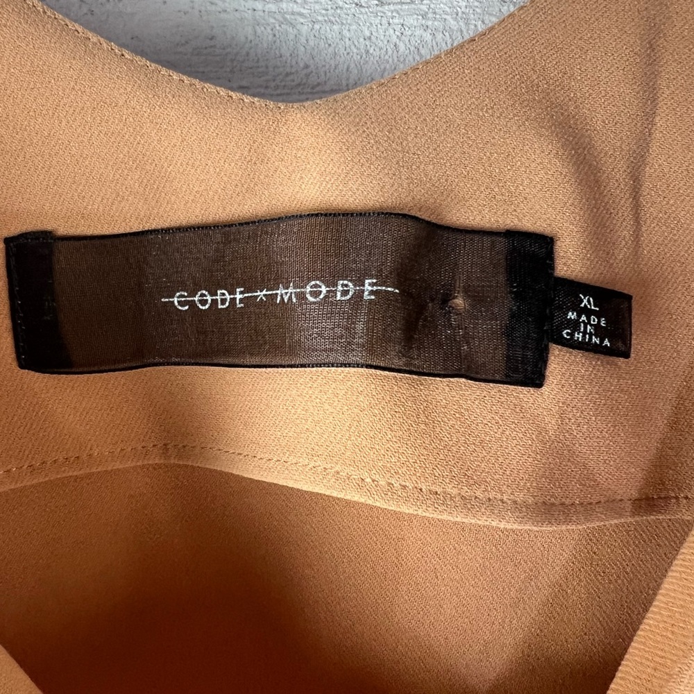 Code X Mode Tan Button Front Tank Top, XL - Picture 5 of 6